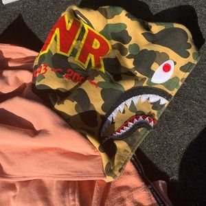 Bape pink 2 hood jacket